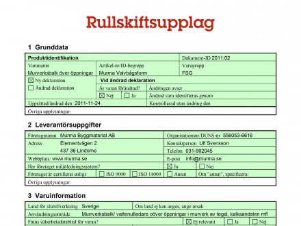 Murma Rullskiftsupplag