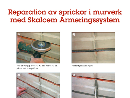 Reparation av sprickor i murverk med Skalcem Armeringssystem